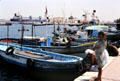 Small boats in city port. Sousse, Tunisia.