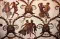 Roman mosaic tile floor of Love between Satyrs & Maenads at Sousse Archeological Museum. Sousse, Tunisia.