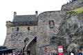 Walls & rock of Edinburgh Castle. Edinburgh, Scotland.
