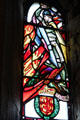 Scottish hero Wallace stained glass window at St Margaret's Chapel. Edinburgh, Scotland.