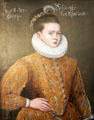 Portrait of James VI by Adrian Vanson most likely used for marriage negotiations with Danish king for hand of Anne of Denmark in royal apartments at Edinburgh Castle. Edinburgh, Scotland.