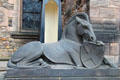 Carved horse at Scottish National War Memorial. Edinburgh, Scotland.