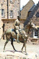 Equestrian statue of WWI Field Marshal Earl Haig in front of National War Museum of Scotland at Edinburgh Castle. Edinburgh, Scotland.