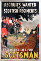 Recruiting poster for Scottish Regiments at National War Museum of Scotland. Edinburgh, Scotland.