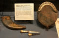 Highland sporran, oxter knife & powder horn at National War Museum of Scotland. Edinburgh, Scotland.