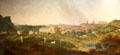 View of Edinburgh Old Town painting by William Delacour at Edinburgh City Art Centre. Edinburgh, Scotland.