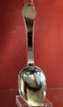 Silver dessert spoon by Thomas Ker of Edinburgh at Museum of Edinburgh. Edinburgh, Scotland.