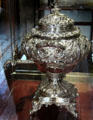 Silver Rococo Revival tea urn by James McKay of Edinburgh at Museum of Edinburgh. Edinburgh, Scotland.