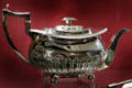 Silver teapot by James McKay of Edinburgh at Museum of Edinburgh. Edinburgh, Scotland.