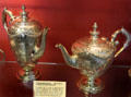 Silver Neoclassical tea & coffee service by G.&M. Crichton of Edinburgh at Museum of Edinburgh. Edinburgh, Scotland.