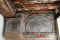 Renaissance painted ceiling in painted chamber at Gladstone's Land tenement house. Edinburgh, Scotland.