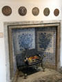 Fireplace with tiles by Bloempot Tile factory of Rotterdam at John Knox House. Edinburgh, Scotland.