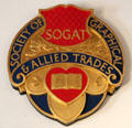 Badge from Society of Graphical & Allied Trades at People's Story Museum. Edinburgh, Scotland.