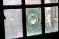Blown glass window pane at Writers' Museum. Edinburgh, Scotland.