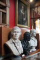 Busts of Robert Burns, Sir Walter Scot, & Robert Louis Stevenson at Writers' Museum. Edinburgh, Scotland