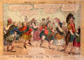 Political cartoon by I.W. Turst satirize King George IV visit to Scotland at Writers' Museum. Edinburgh, Scotland.