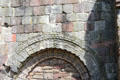 Romanesque arch & stone blocks of Holyrood Abbey. Edinburgh, Scotland.