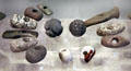 Megalithic stone tools found in Scotland at National Museum of Scotland. Edinburgh, Scotland.