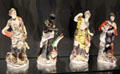 Porcelain figures representing four continent from Bristol, England at National Museum of Scotland. Edinburgh, Scotland.