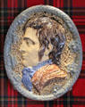 Robert Burns earthenware plaque at National Museum of Scotland. Edinburgh, Scotland.