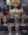 Silver vessels with arms of Earls of Moray from London & Edinburgh at National Museum of Scotland. Edinburgh, Scotland.