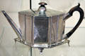 Angular silver teapot & stand by William Robertson of Edinburgh at National Museum of Scotland. Edinburgh, Scotland.