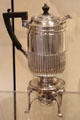 Silver coffee pot & stand by Hamilton & Inches of Edinburgh at National Museum of Scotland. Edinburgh, Scotland.
