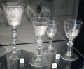 English wineglasses engraved in the Netherlands at National Museum of Scotland. Edinburgh, Scotland.