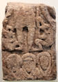Pictish stone carved with crucifixion scene from Abernethy at National Museum of Scotland. Edinburgh, Scotland.