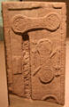 Carved stone with double-discs & comb Pictish symbols at National Museum of Scotland. Edinburgh, Scotland.