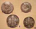 King Charles II coins at National Museum of Scotland. Edinburgh, Scotland.