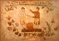 Banner of Midlothian Brotherly Society to provide members with mutual welfare support at National Museum of Scotland. Edinburgh, Scotland.