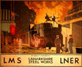 Poster of Lanarkshire Steelworks for LMS & LNER railways by Norman Wilkinson at National Museum of Scotland. Edinburgh, Scotland.