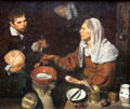 Old Woman Cooking Eggs painting by Diego Velázquez at National Gallery of Scotland. Edinburgh, Scotland.
