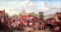 Pitlessie Fair painting by Sir David Wilkie at National Gallery of Scotland. Edinburgh, Scotland.