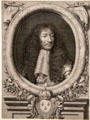 Louis XIV engraving by Anthony Masson after Charles Le Brun at National Portrait Gallery of Scotland. Edinburgh, Scotland.