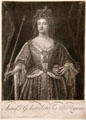 Queen Anne engraving by John Faber after John Closterman at National Portrait Gallery of Scotland. Edinburgh, Scotland.