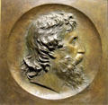 Poet & novelist George MacDonald bronze plaque by Alexander Munro at National Portrait Gallery of Scotland. Edinburgh, Scotland.