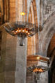 Modern hanging lamps at St. Giles Cathedral. Edinburgh, Scotland