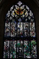 Robert Burns memorial stained glass window by Leifur Breidfjord at St Giles Cathedral. Edinburgh, Scotland.
