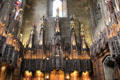 Gothic canopies around walls of Thistle Chapel at St Giles Cathedral. Edinburgh, Scotland.