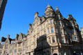 Scots Baronial corner tenement. Edinburgh, Scotland.