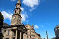 George Street with St Andrew's & St George's Church & Melville Monument. Edinburgh, Scotland.