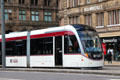Edinburgh Trams streetcar on Princes Street. Edinburgh, Scotland.