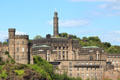 St Andrew's House government office building on Calton Hill with Nelson's Monument tower beyond. Edinburgh, Scotland.