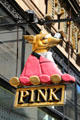 Pink fox shop sign. Glasgow, Scotland.
