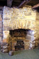 Stone fireplace at Provand's Lordship a building preserved by an early 19th C society of notables interested in Scottish history. Glasgow, Scotland.