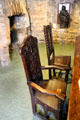 Collection of Scottish oak chairs at Provand's Lordship. Glasgow, Scotland.