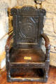 Scottish carved oak great chair at Provand's Lordship. Glasgow, Scotland.