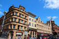 Heritage commercial buildings along Trongate. Glasgow, Scotland.